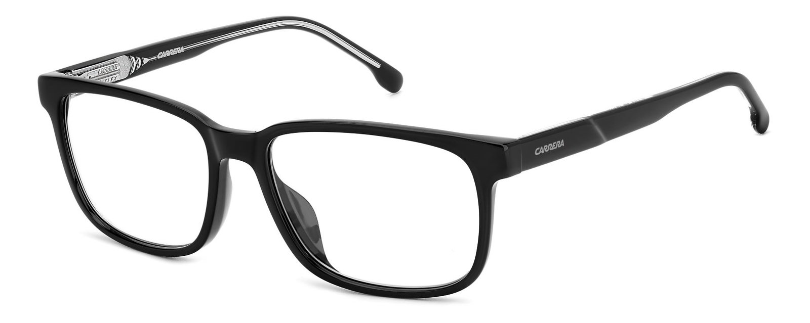 Zu sehen ist die Korrektionsbrille 108077 von Carrera in der Farbe Schwarz.