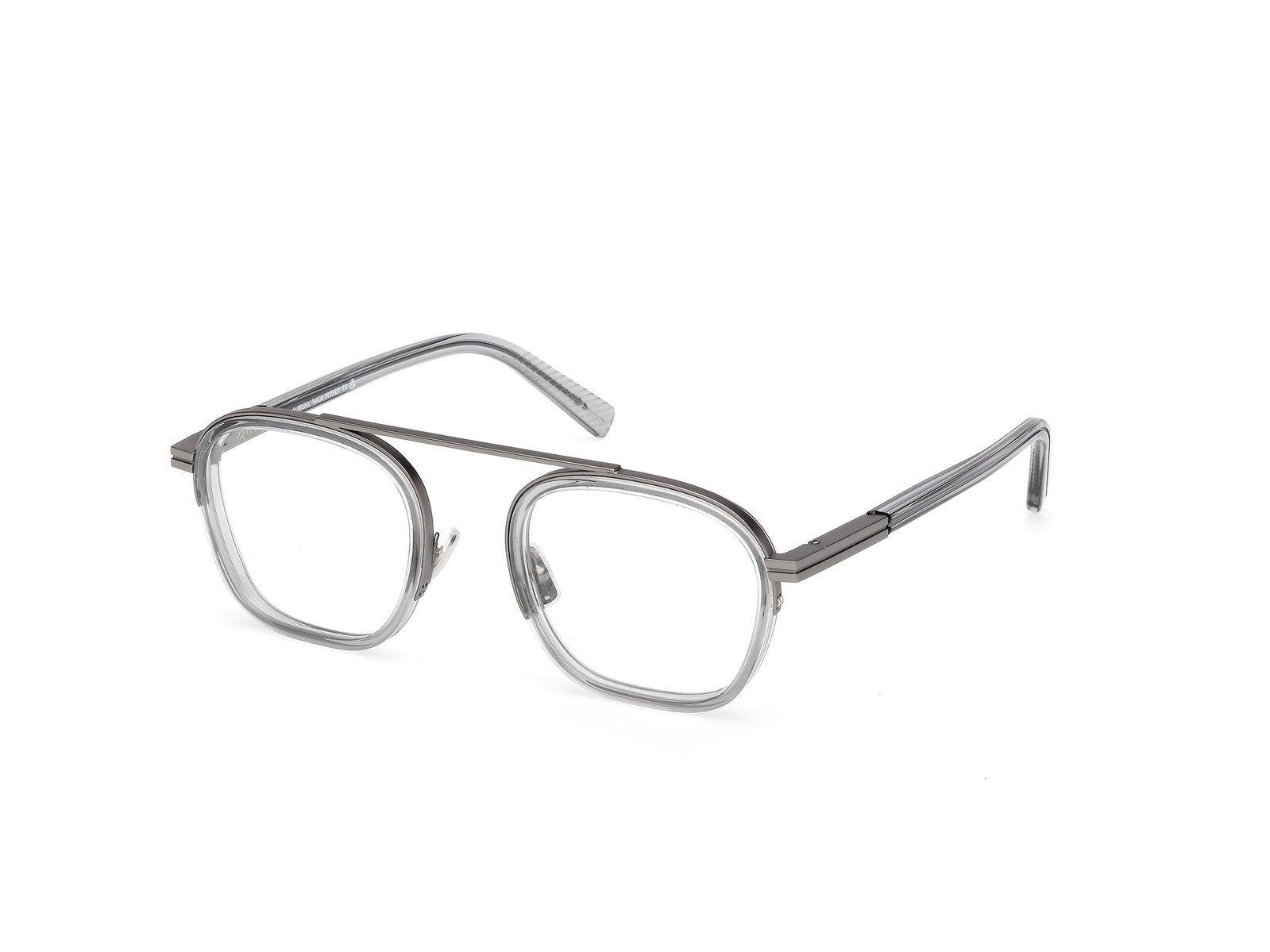 Ermenegildo Zegna EZ5302 020 – Runde graue Brille Metall Kunststoff