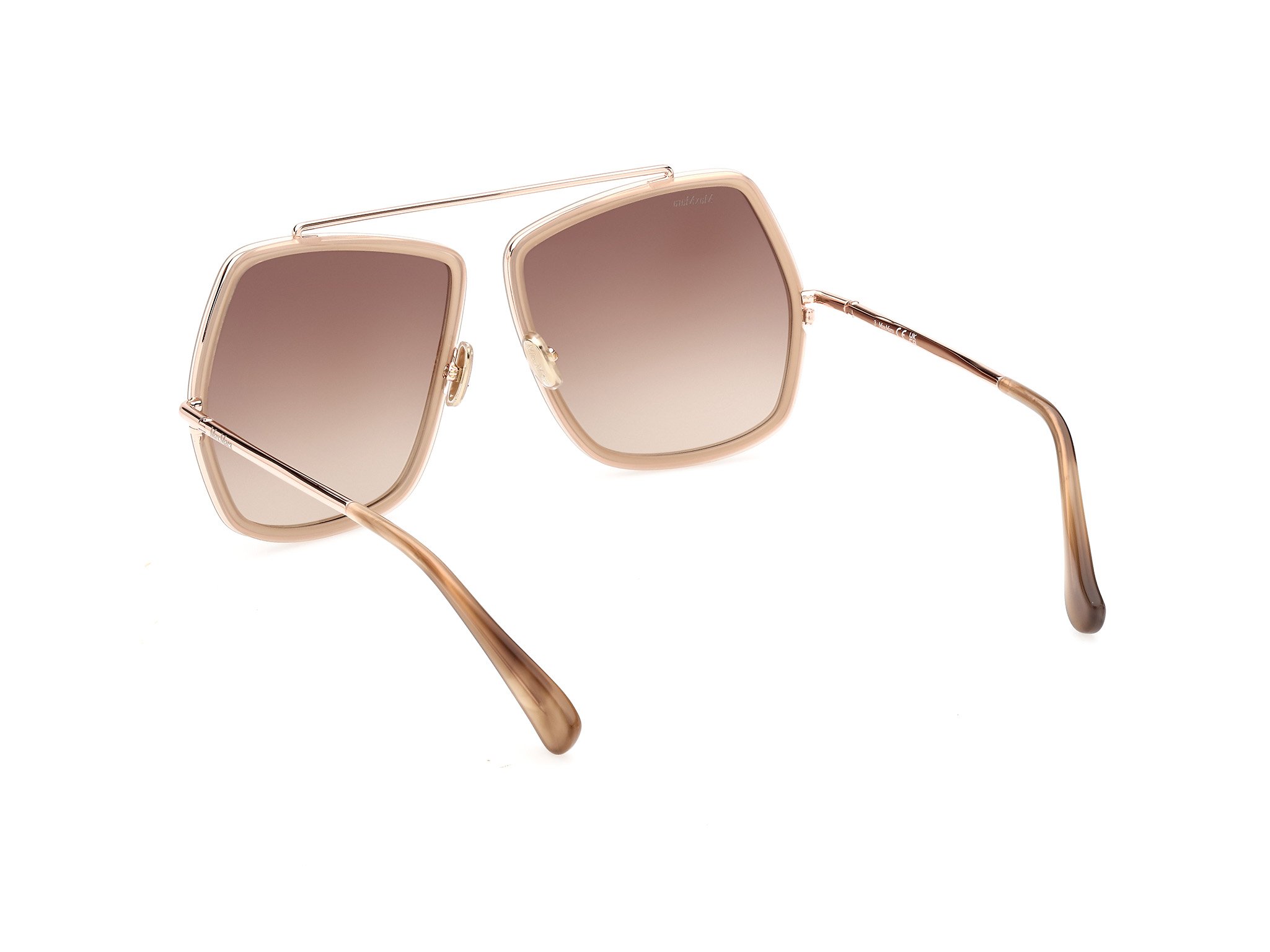 Das Bild zeigt die Sonnenbrille MM0060 60F von der Marke Max Mara in Beige/Rosegold.