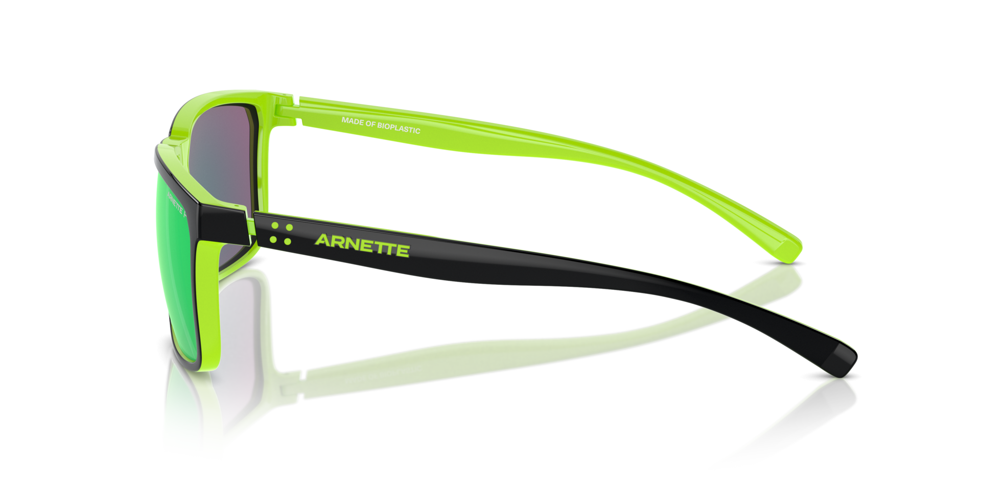 Das Bild zeigt die Sonnenbrille AN4251 29421I von der Marke Arnette in Schwarz/Grün.
