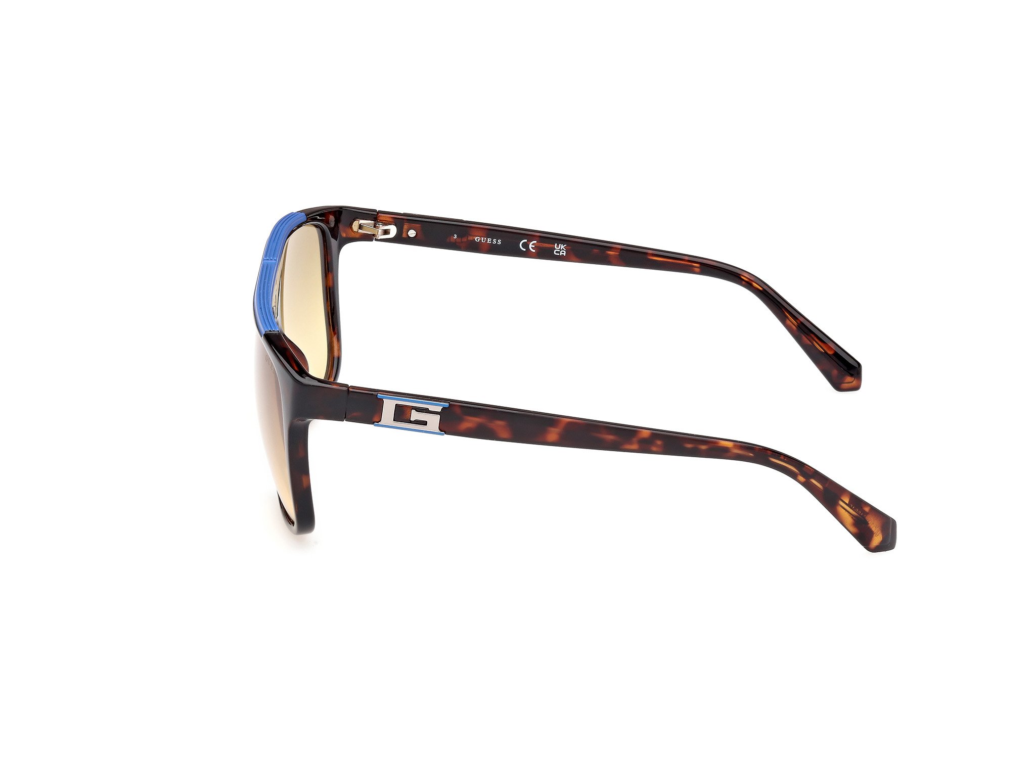 Das Bild zeigt die Sonnenbrille GU00123 52F von der Marke Guess in Havanna.