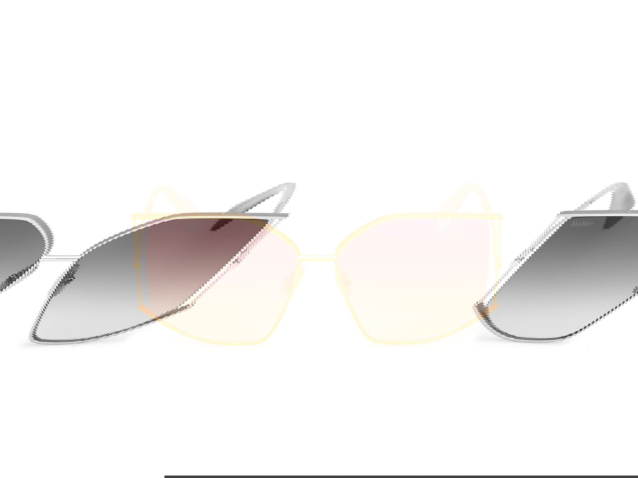Das Bild zeigt die Sonnenbrille MM0142 von der Marke Max Mara in Gold.