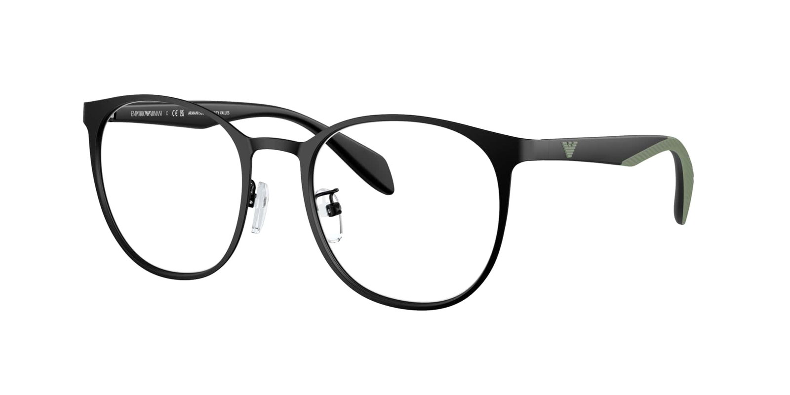 Emporio Armani EA1148 3001 – Schwarze ovale Metallbrille matt