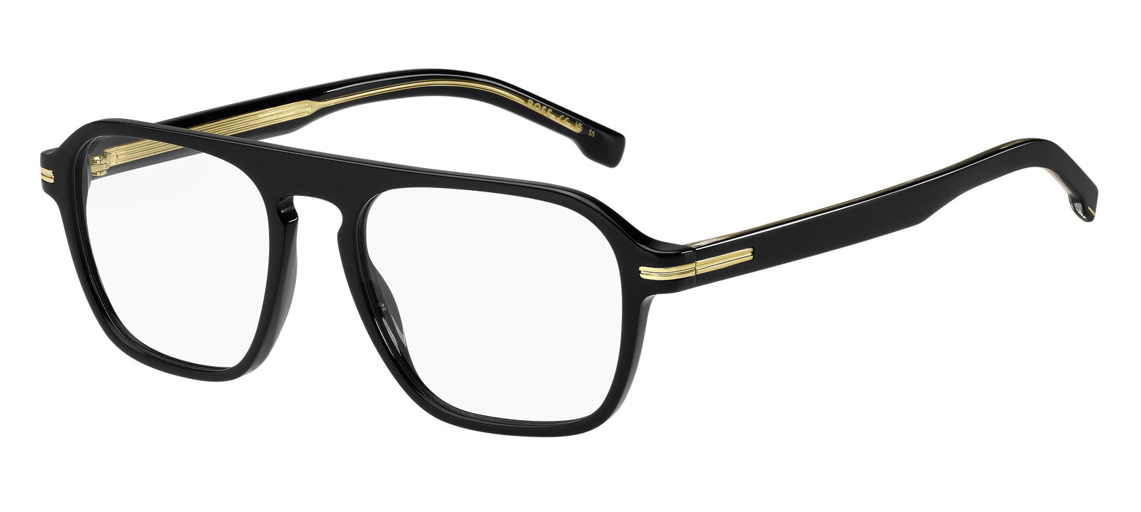 Zu sehen ist eine Korrektionsbrille von Boss in der Farbe Schwarz.