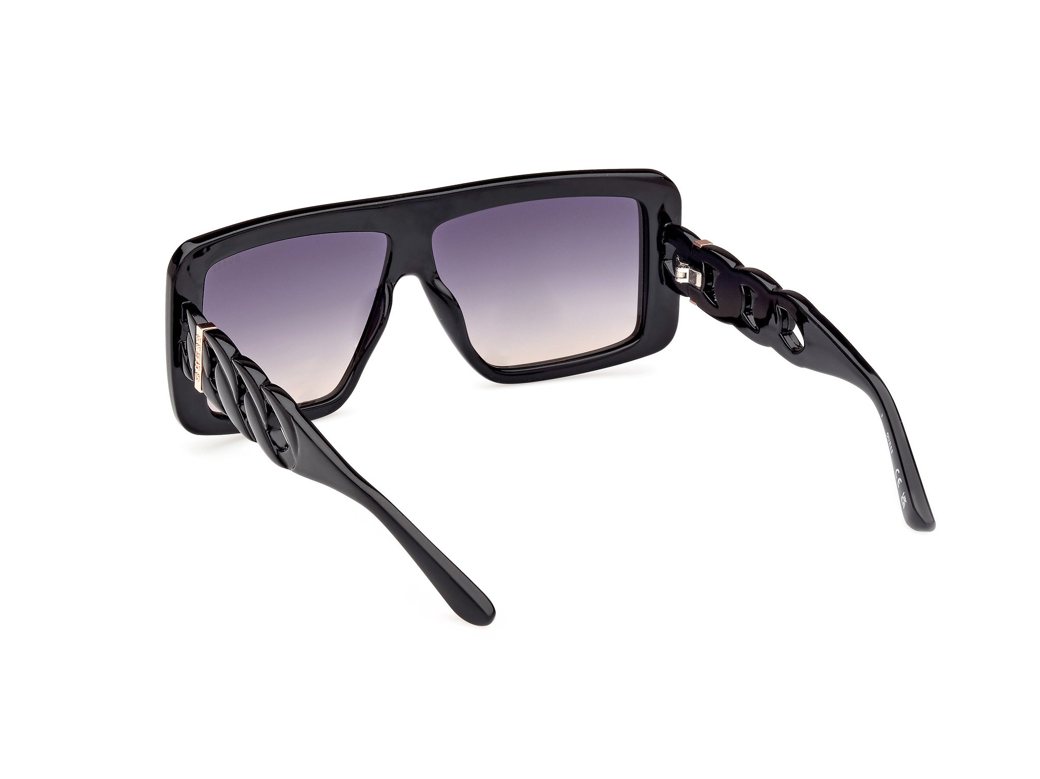 Das Bild zeigt die Sonnenbrille GU00109 01B von der Marke Guess in Schwarz.