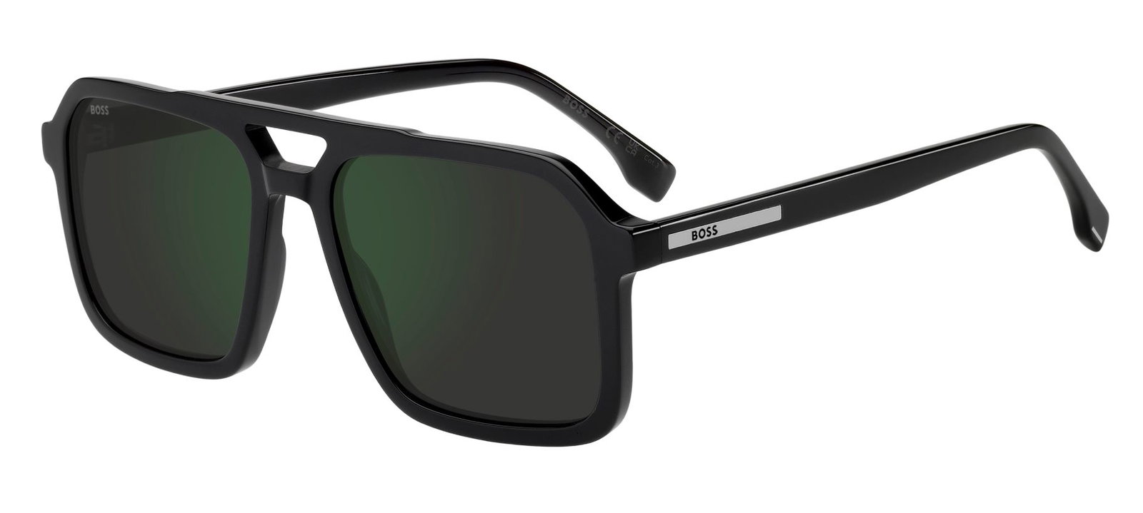 zu sehen ist eine Sonnenbrille von Boss in der Farbe Schwarz.