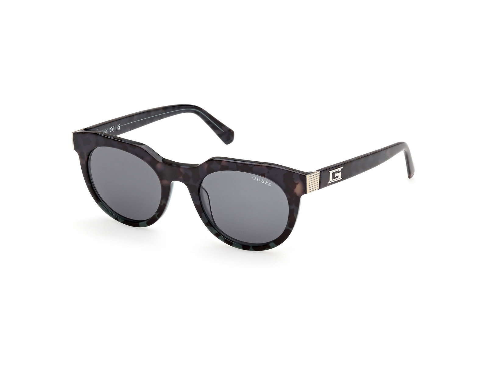 Guess Sonnenbrille für Herren GU00214 98V 49 Dunkelgrün Havanna