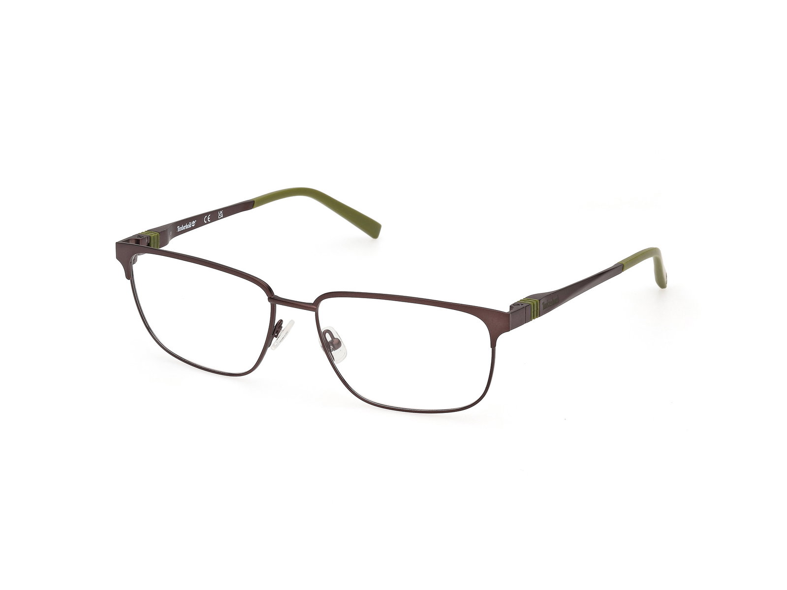 Timberland TB50027 49 – Rechteckige Herrenbrille Matt Dunkelbraun Metall