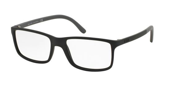 Das Bild zeigt die Korrektionsbrille PH2126 5534 von der Marke Polo in schwarz matt.