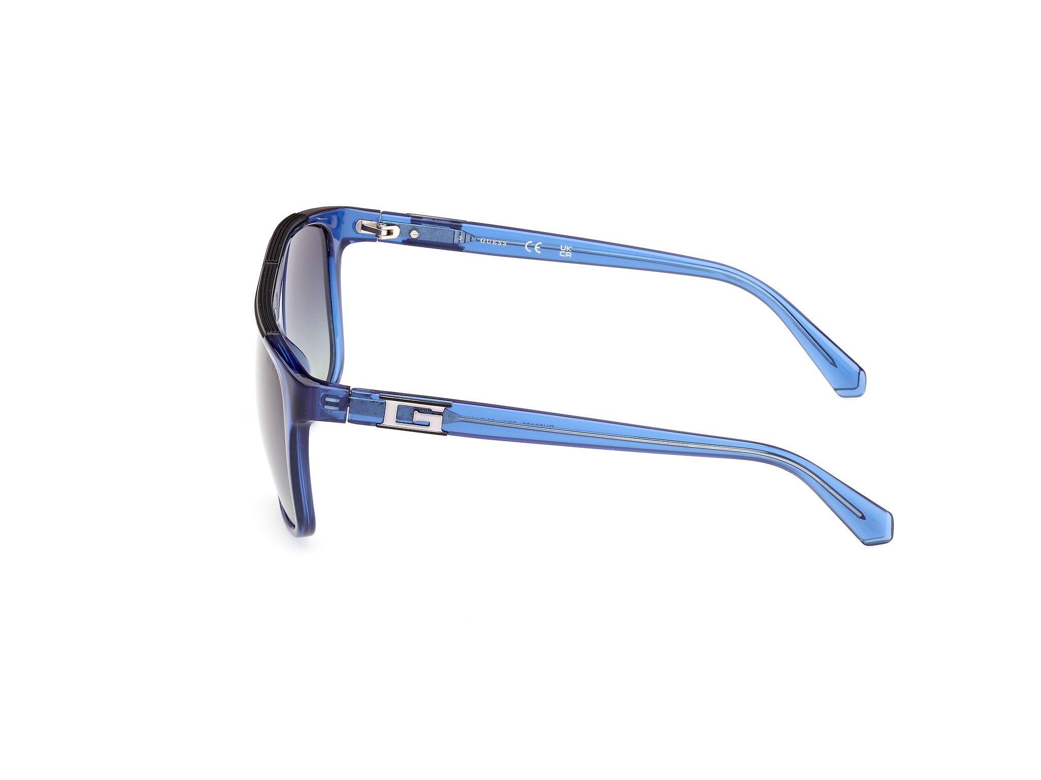 Das Bild zeigt die Sonnenbrille GU00123 90W von der Marke Guess in Blau.