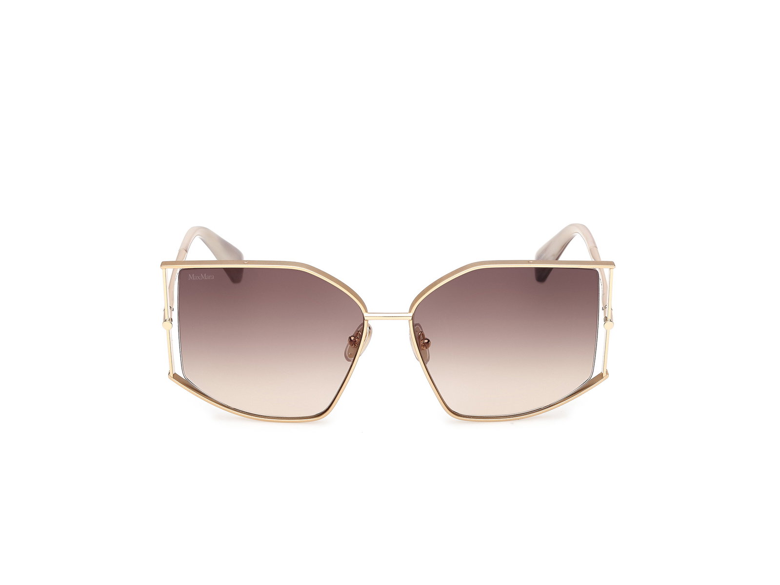 Das Bild zeigt die Sonnenbrille MM0142 von der Marke Max Mara in Blassgold.