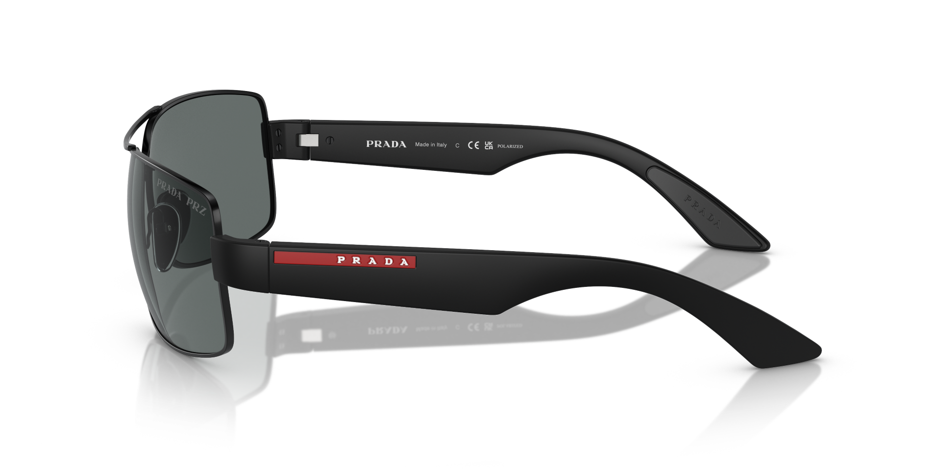 Auf diesem Bild sehen Sie die Sonnenbrille 0PS 01ZS von Prada in der Farbe Schwarz