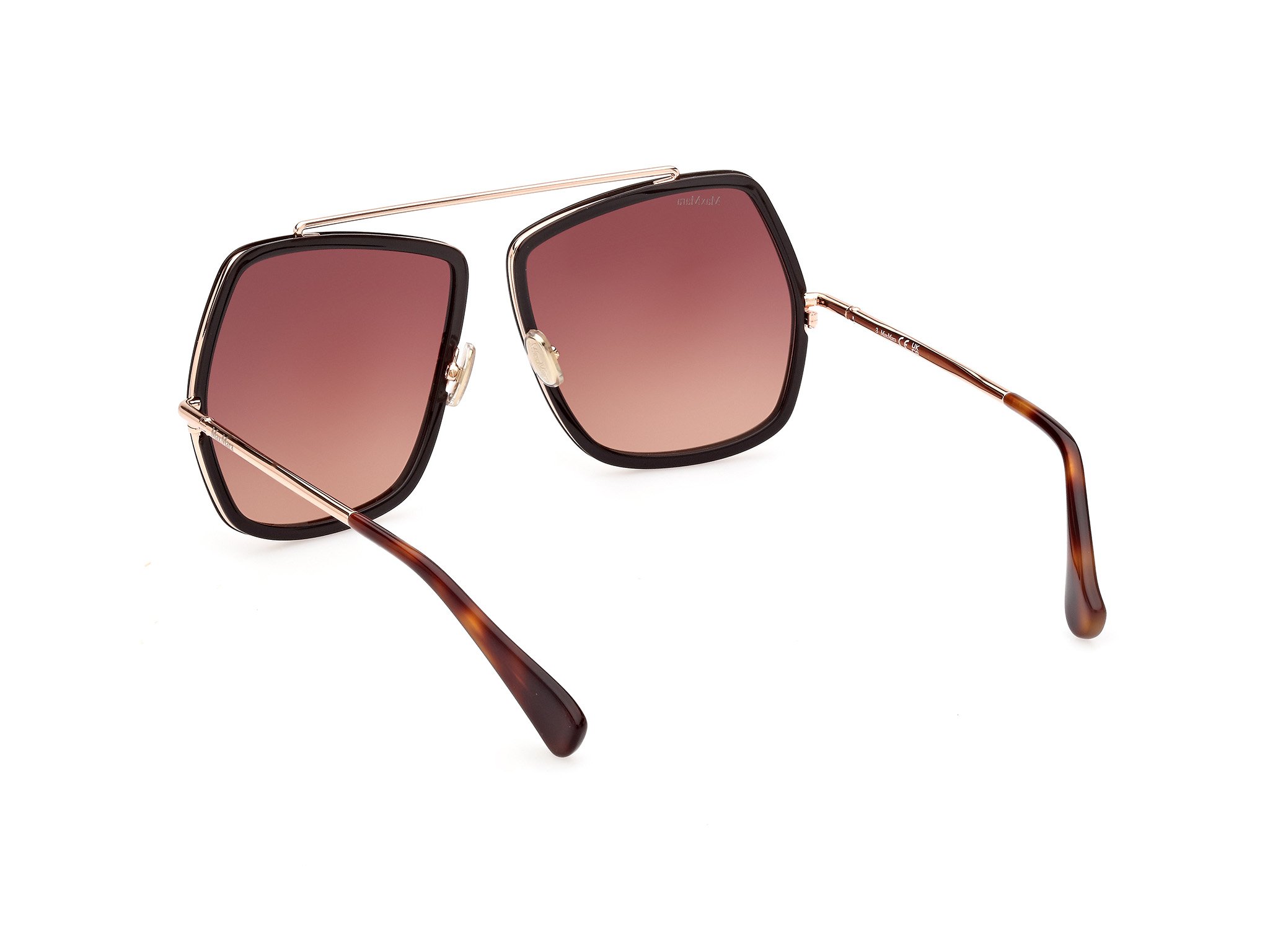 Das Bild zeigt die Sonnenbrille MM0060 50F von der Marke Max Mara in Braun/Rosegold.